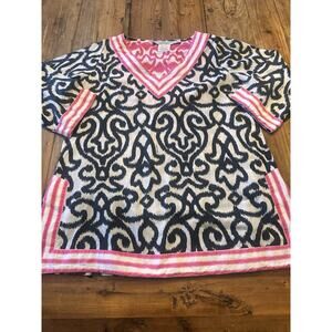Gretchen Scott Size Medium Tunic Top Shirt Blouse Cotton Casual